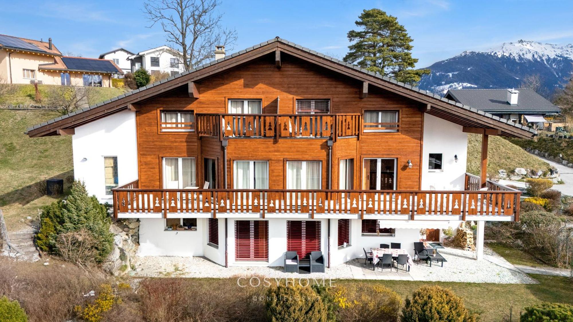 Chalet Des Alpes - Sunset View - Crans-Montana Buitenkant foto